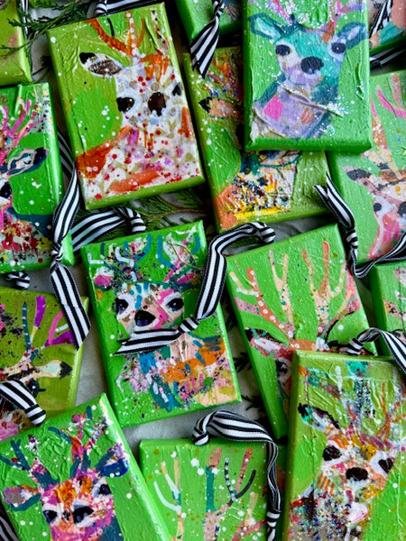 Footie Pajamas Green Reindeer