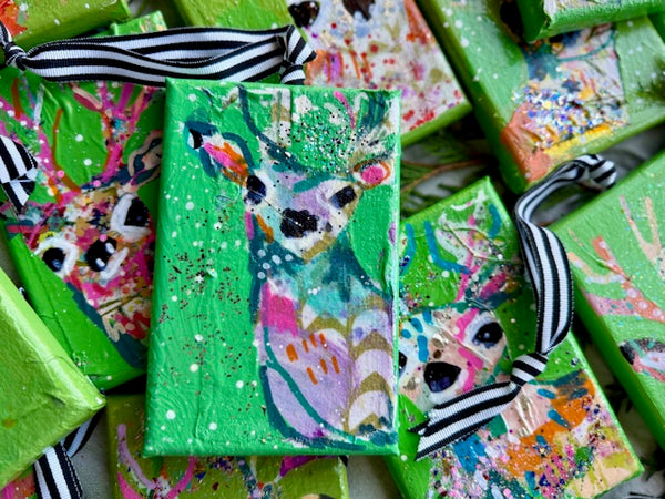 Footie Pajamas Green Reindeer