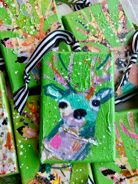 Footie Pajamas Green Reindeer