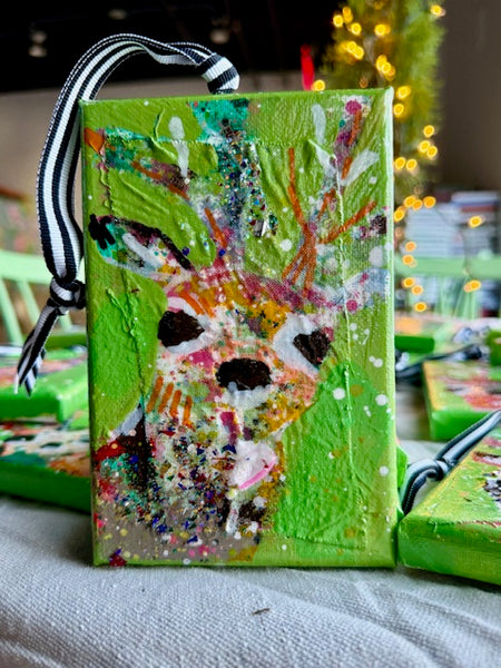 Footie Pajamas Green Reindeer