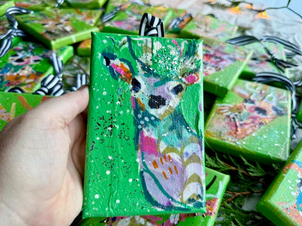 Footie Pajamas Green Reindeer