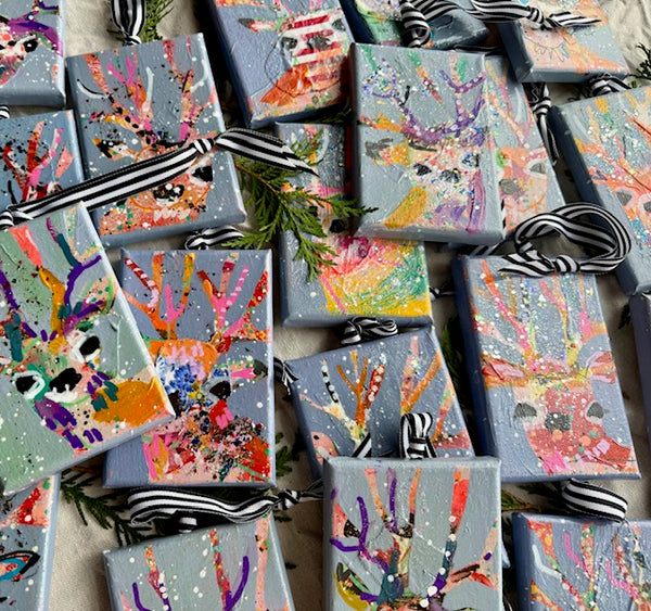 Warm Wool Stocking Grey Reindeer