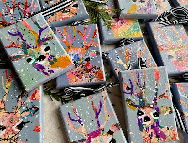 Warm Wool Stocking Grey Reindeer