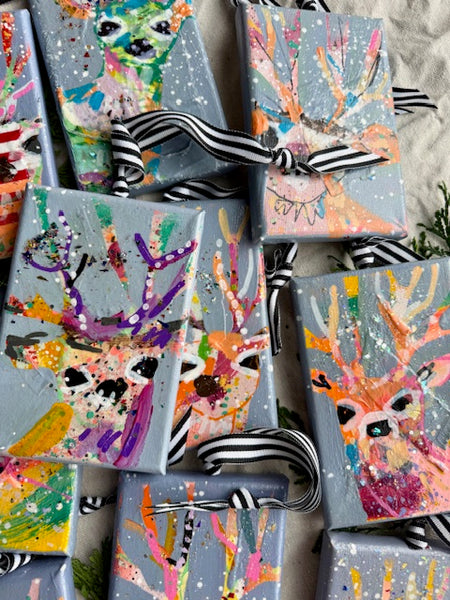 Warm Wool Stocking Grey Reindeer