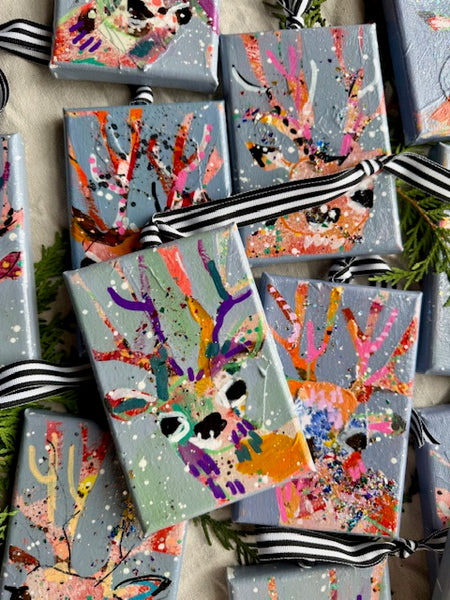 Warm Wool Stocking Grey Reindeer