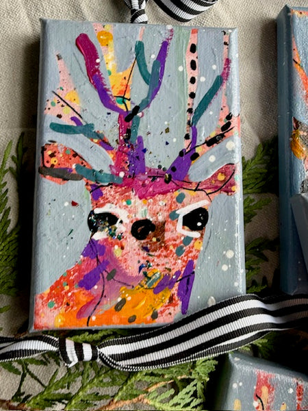 Warm Wool Stocking Grey Reindeer