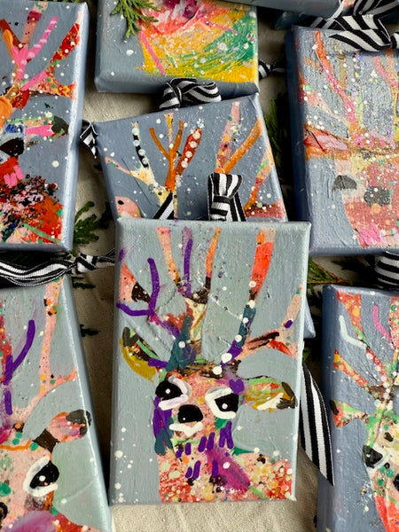 Warm Wool Stocking Grey Reindeer