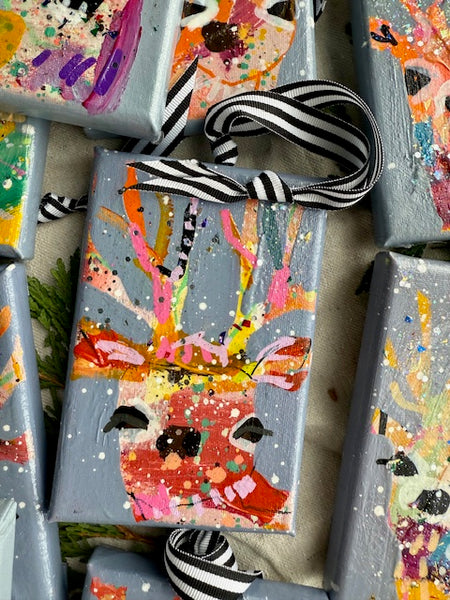 Warm Wool Stocking Grey Reindeer