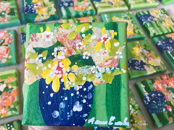 Miniature Original Floral Paintings