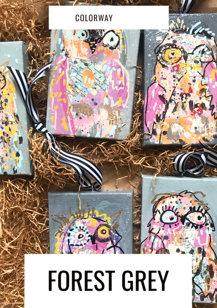 Owl Ornaments on Canvas, Customized